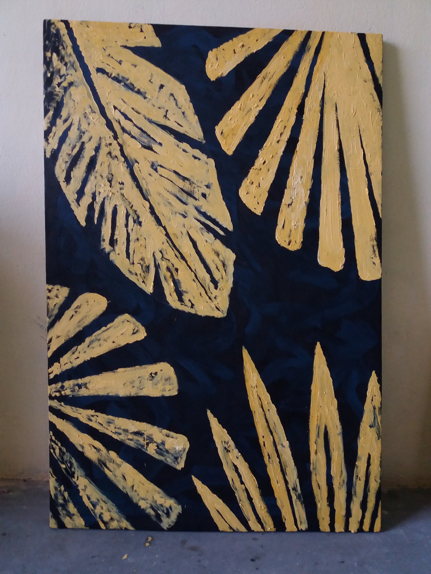 #WalkerWorld Palm Plants 3x2 Feet Original Oil Canvas Painting