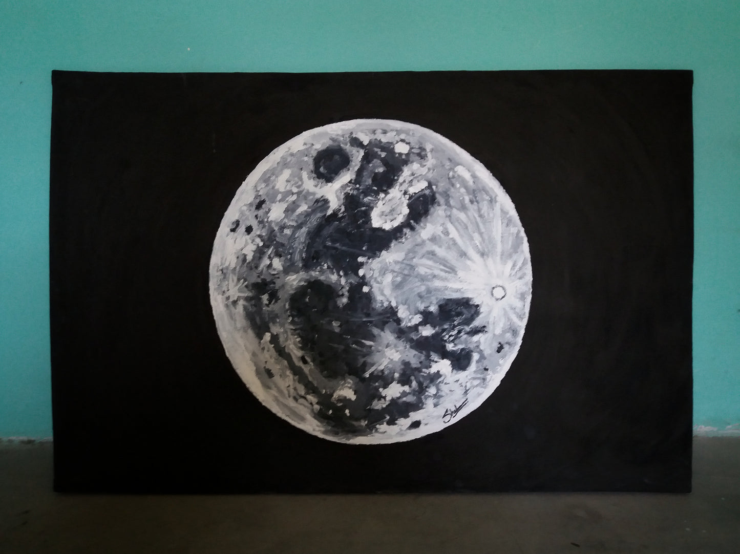 #WalkerWorld The Moon - 3x2 Feet Original Oil Canvas Painting